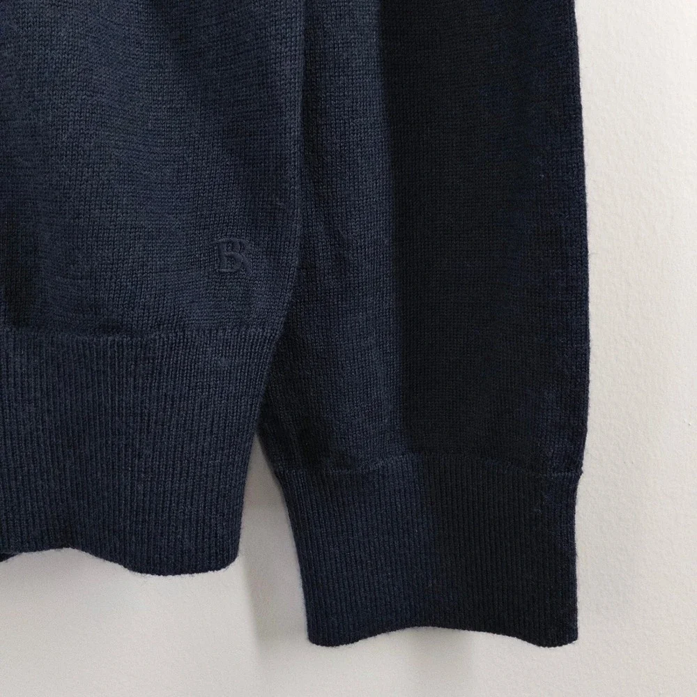 Banana Republic Merino Wool Sweater Men's Medium Navy Crew Neck Lightweight NWT